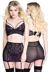 Music Legs Flower Lingerie Set