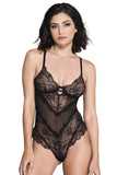 Music Legs Flower Lace and Back Mesh Teddy | Angel Clothing