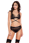 Music Legs Lace Criss Cross Lingerie Set | Angel Clothing