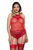 Music Legs Plus Size Teddy Red 20050Q | Angel Clothing