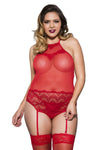 Music Legs Plus Size Teddy Red 20050Q | Angel Clothing