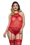 Music Legs Plus Size Teddy Red 20050Q | Angel Clothing