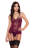 Music Legs Underwire Lace Camisole Burgundy | Angel Clothing