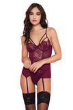 Music Legs Underwire Lace Camisole Burgundy | Angel Clothing
