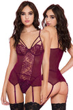 Music Legs Underwire Lace Camisole Burgundy | Angel Clothing
