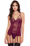 Music Legs Underwire Lace Camisole Burgundy | Angel Clothing