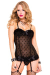 Music Legs Polka Dot Corset (L) | Angel Clothing