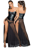 Noir Handmade Rhinestone Corset Dress | Angel Clothing