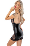 Noir Handmade Short Powerwetlook Dress | Angel Clothing