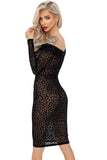 Noir Handmade Leopard Flock Midi Dress (S, XL) | Angel Clothing
