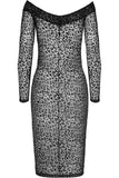 Noir Handmade Leopard Flock Midi Dress (S, XL) | Angel Clothing