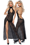 Noir Handmade Long Leopard Flock Dress