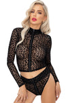 Noir Handmade Leopard Flock Top | Angel Clothing