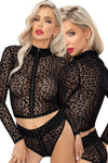 Noir Handmade Leopard Flock Top