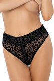 Noir Handmade Leopard Flock Panties | Angel Clothing