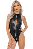 Noir Handmade Powerwetlook Bodysuit (XL, 2XL) | Angel Clothing