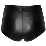Noir Handmade Wild Crocodile Wetlook Shorts | Angel Clothing