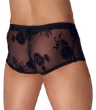 Noir Handmade Flock Embroidery Shorts | Angel Clothing