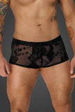 Noir Handmade Flock Embroidery Shorts | Angel Clothing