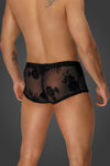 Noir Handmade Flock Embroidery Shorts | Angel Clothing
