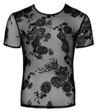 Noir Handmade Flock Embroidery T-Shirt (2XL) | Angel Clothing