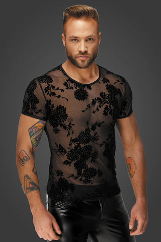 Noir Handmade Flock Embroidery T-Shirt | Angel Clothing