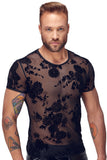 Noir Handmade Flock Embroidery T-Shirt (2XL) | Angel Clothing