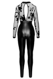 Noir Handmade Powerwetlook and Tulle Jumpsuit (L) | Angel Clothing