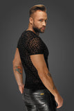 Noir Handmade Leopard Flock V-neck T-Shirt | Angel Clothing