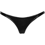 Noir Handmade Snake Skin Look Wetlook Thong | Angel Clothing