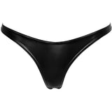 Noir Handmade Powerwetlook Thong (XL) | Angel Clothing