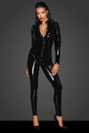 Noir Handmade Long Button Catsuit | Angel Clothing