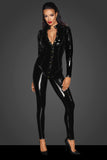 Noir Handmade Long Button Catsuit | Angel Clothing