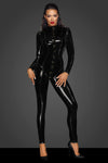 Noir Handmade Long Button Catsuit | Angel Clothing