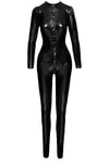 Noir Handmade Long Button Catsuit | Angel Clothing