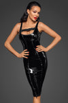 Noir Handmade PVC Midi Dress | Angel Clothing
