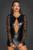 Noir Handmade Short Powerwetlook Dress (S, M, XL, 2XL) | Angel Clothing