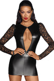 Noir Handmade Short Powerwetlook Dress (S, M, XL, 2XL) | Angel Clothing