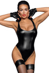 Noir Handmade Powerwetlook Body with high cut bottom hem | Angel Clothing