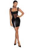 Noir Handmade Short Powerwetlook Dress (L, XL) | Angel Clothing
