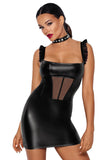 Noir Handmade Short Powerwetlook Dress (L, XL) | Angel Clothing