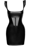 Noir Handmade Short Powerwetlook Dress (L, XL) | Angel Clothing