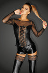 Noir Handmade Wetlook Shorts with Laced Pockets | Angel Clothing