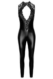 Noir Handmade Powerwetlook Sleeveless Jumpsuit | Angel Clothing
