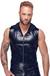 Noir Handmade Snake Skin Pattern Sleeveless Hoodie Top | Angel Clothing