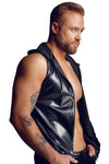 Noir Handmade Snake Skin Pattern Sleeveless Hoodie Top | Angel Clothing