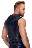 Noir Handmade Snake Skin Pattern Sleeveless Hoodie Top | Angel Clothing