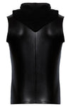 Noir Handmade Snake Skin Pattern Sleeveless Hoodie Top | Angel Clothing