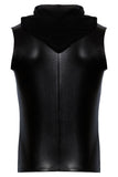 Noir Handmade Snake Skin Pattern Sleeveless Hoodie Top | Angel Clothing