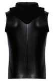 Noir Handmade Snake Skin Pattern Sleeveless Hoodie Top | Angel Clothing